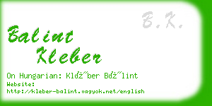 balint kleber business card